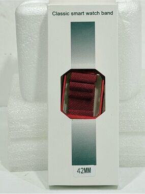 Classic Smart Watch Band - Red 42mm NWT Magnetic Closure Unisex
